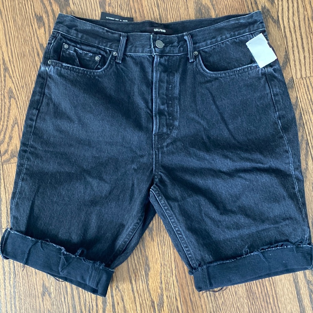 Black denim shorts. NBW with tags